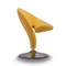 Manhattan Comfort Curl Swivel Accent Chair in Yellow and Polished Chrome, PK2 2-AC040-YL - alternate 3